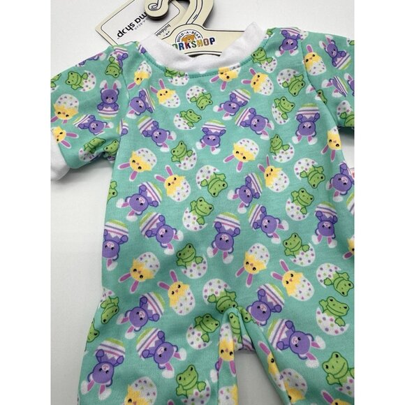 Build A Bear Multicolor Aqua Easter Egg Printed Sleeper Frog Chick Bunny Pajama - Picture 2 of 3
